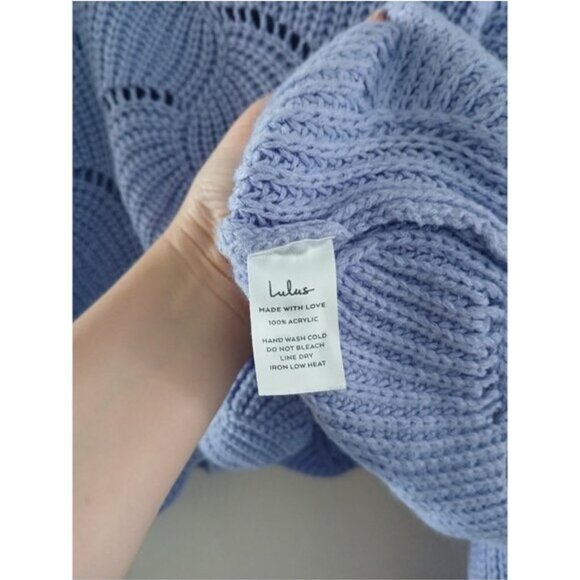 Cottagecore Boho Scallop Knit Sweater Open Weave Cropped Cozy Pullover cozy XS - Picture 5 of 6